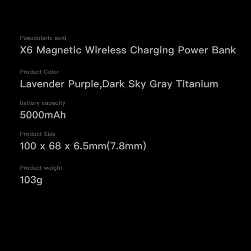 Lenovo 5000mAh Wireless Power Bank Qi2 Ultra Slim For Magsafe Fast Charge High Capacity Back clip Battery For iPhone Samsung