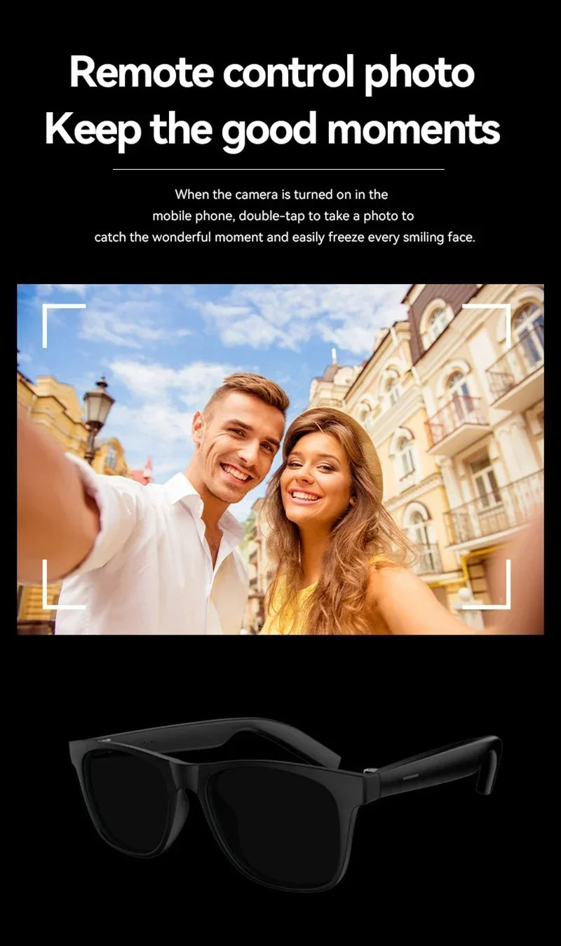 Lenovo AI Smart Glasses Remote Control 8K HD Camera Touch Photo Recording Translator Voice Assistant Music Bluetooth Sunglasses