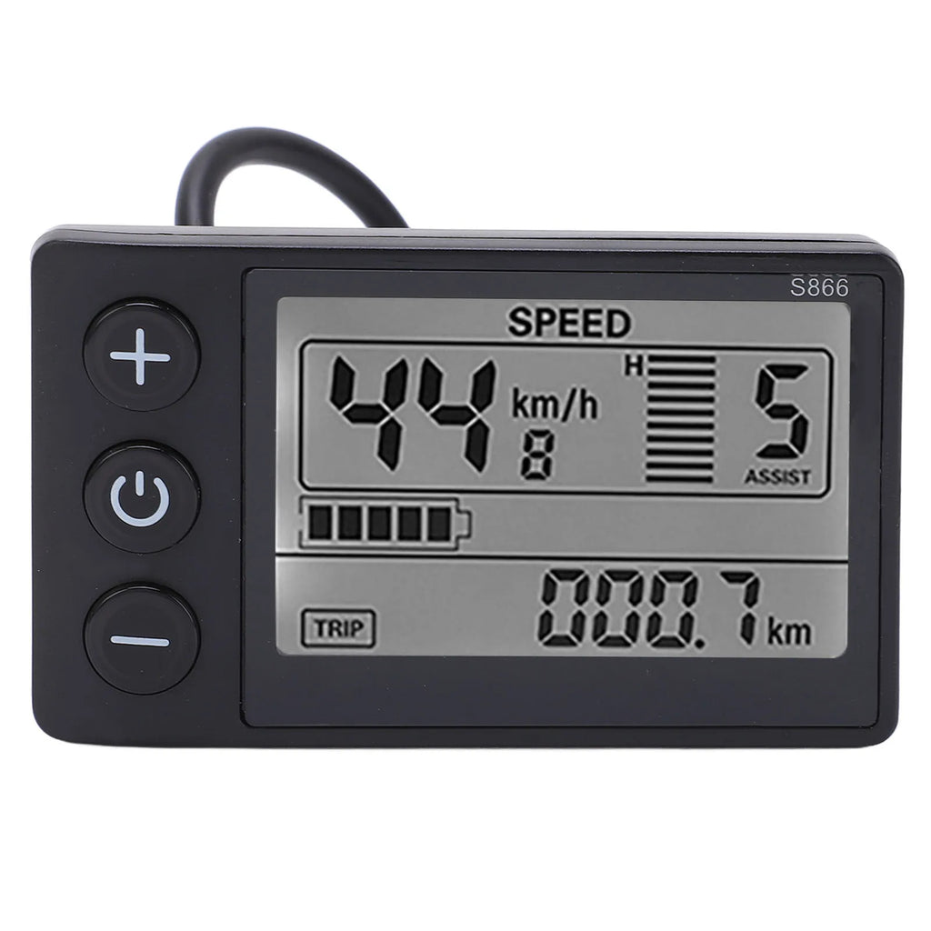 S866 Electric Bike LCD Display Electric  S866 LCD Display Meter 24V 36V 48V Control Panel with Waterproof Plug
