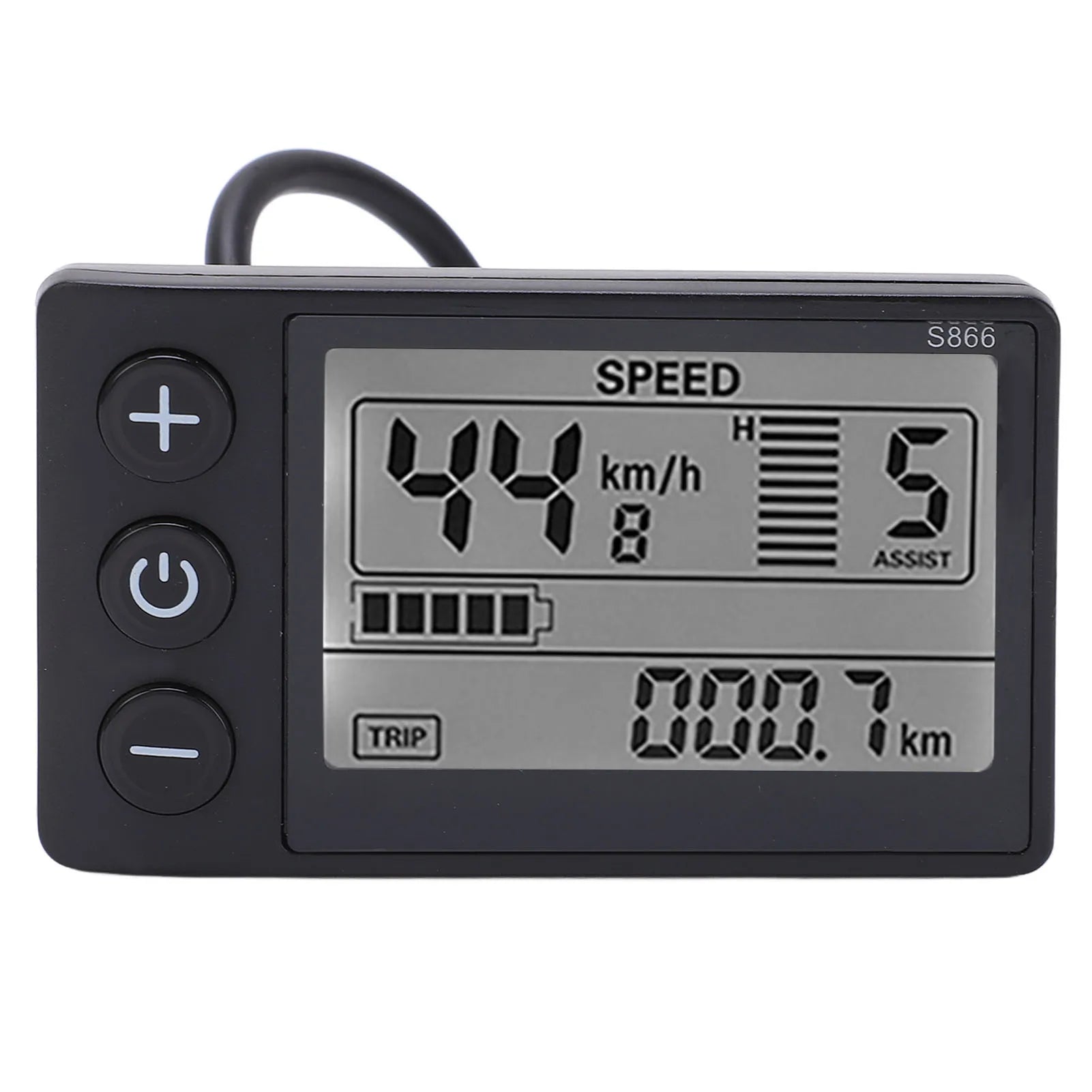S866 Electric Bike LCD Display Electric  S866 LCD Display Meter 24V 36V 48V Control Panel with Waterproof Plug