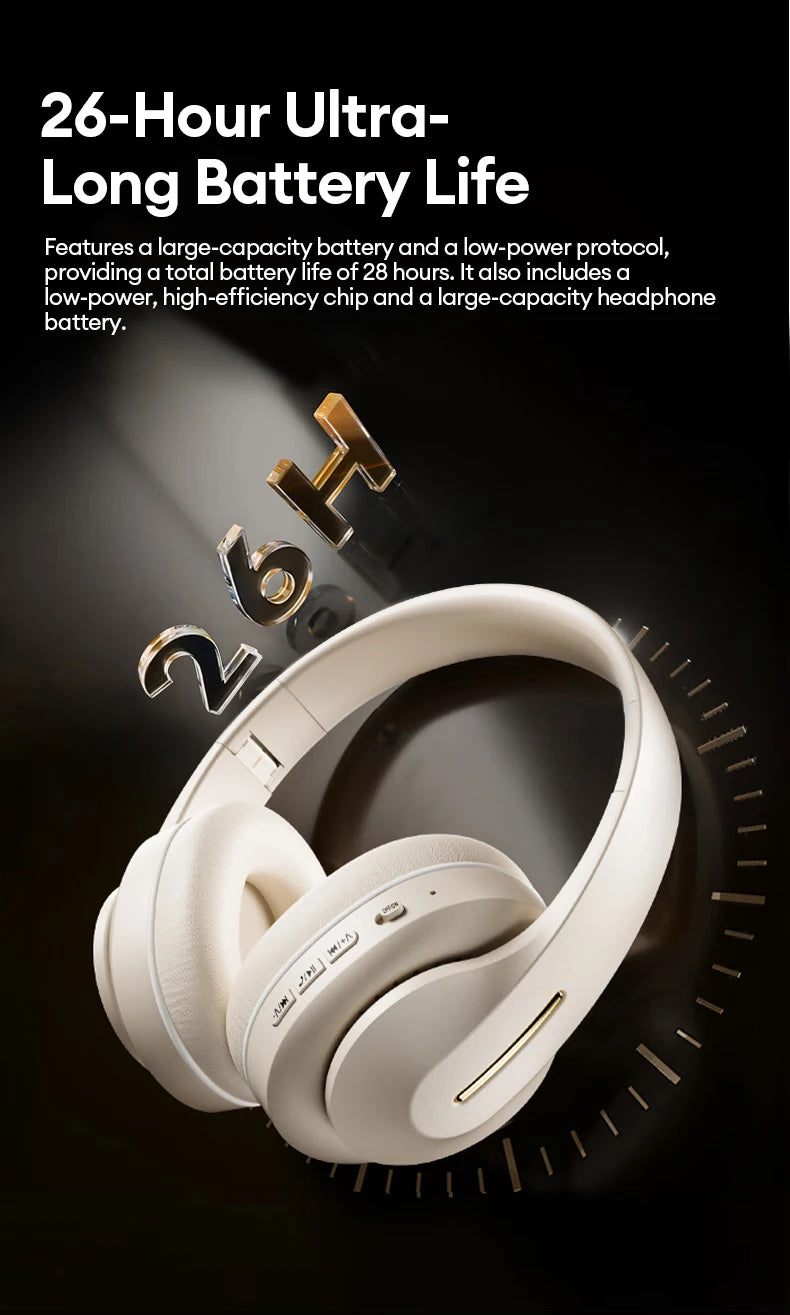 Lenovo LES-107 Wireless Over-Ear Bluetooth Sport Headphones Noise Cancelling Foldable Gaming Headset HiFi Bass Long Battery Life