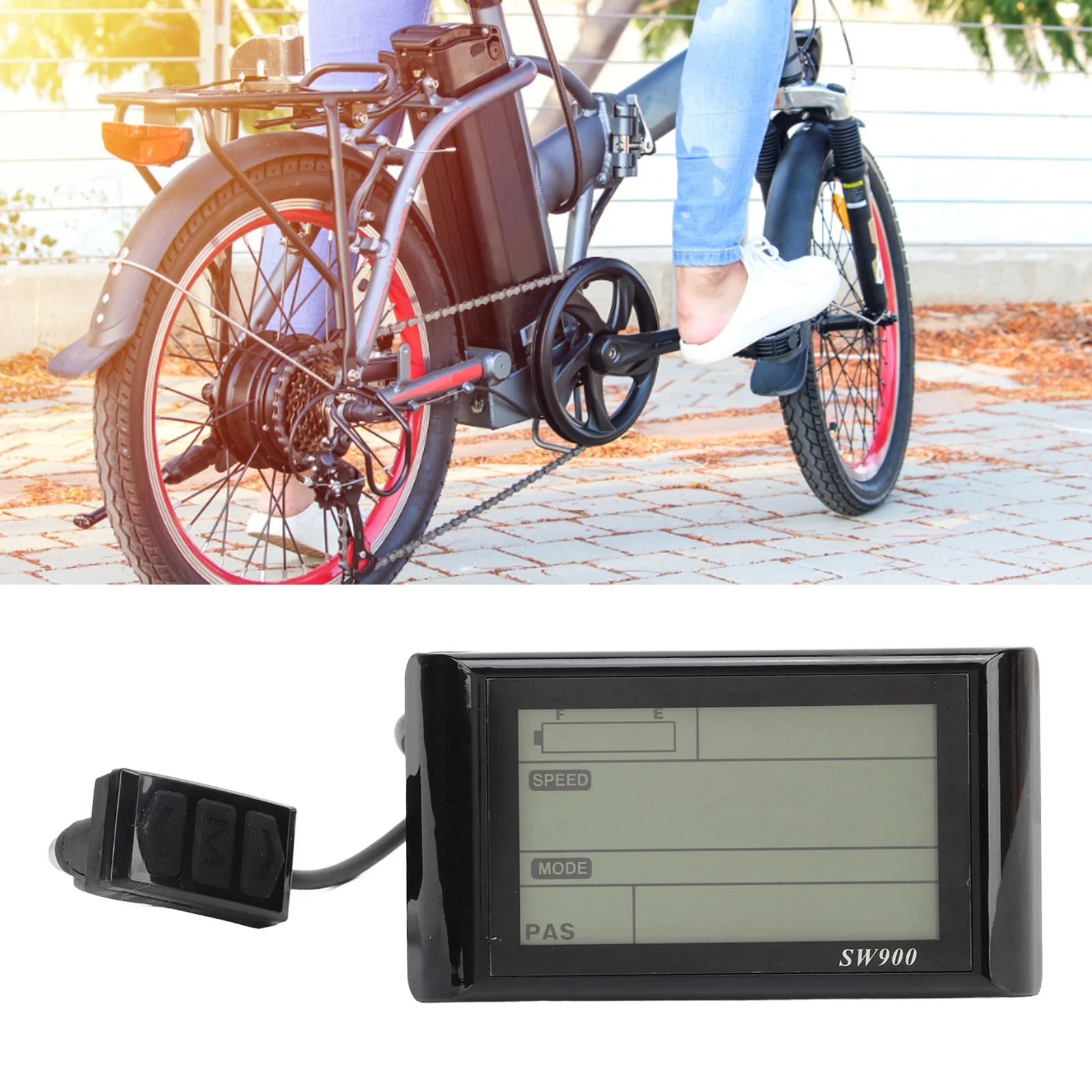 SW900 LCD Display For Electric Bicycle Scooters Waterproof Connector 5 Pin Electric Bicycle Meter Battery Power Display