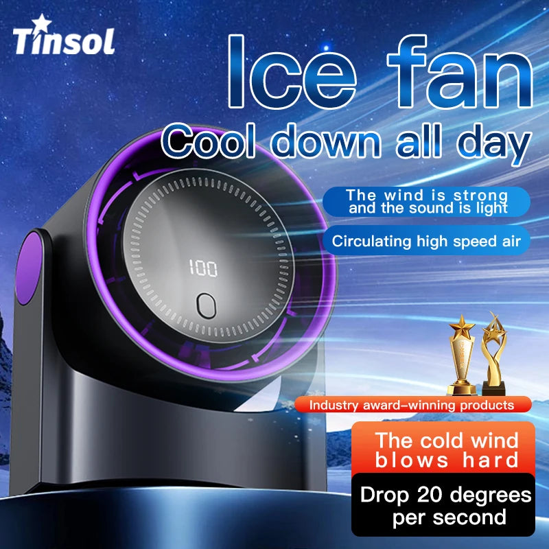 TINSOL New Desktop Electric Fan Air Circulator, Wireless Portable Home Silent Ventilator Suitable for Desktop Wall and Ceiling