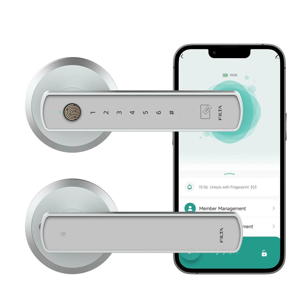 Viladepot Smart Lock Fingerprint Door Lock App Control Passcode Unlock Electronic Touchscreen Keypad
