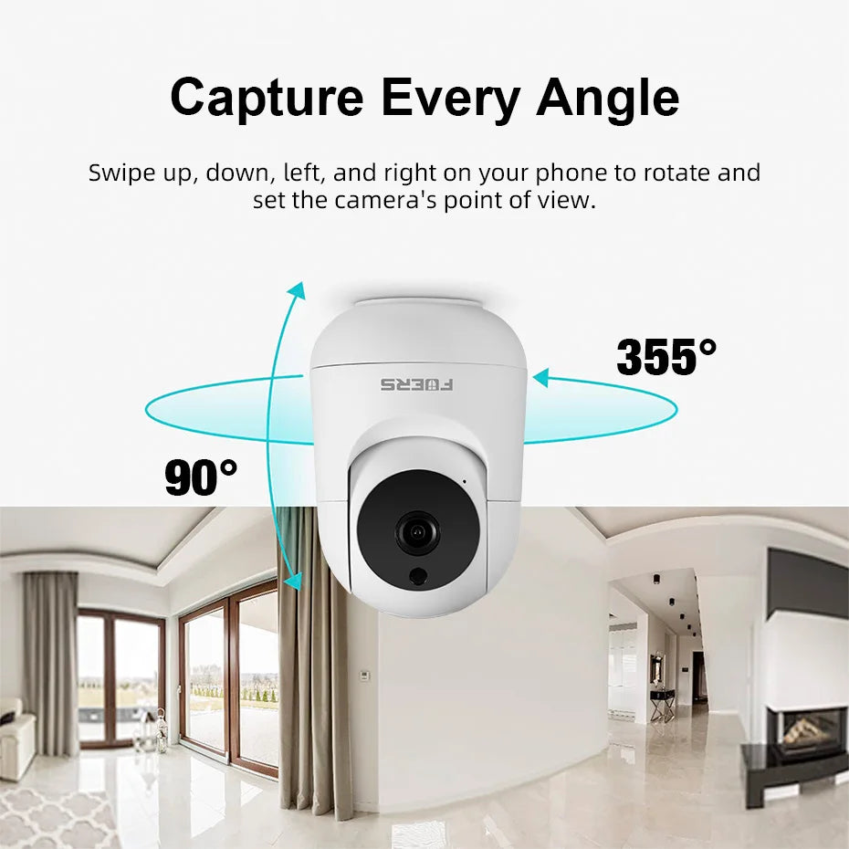 FUERS 5MP HD Indoor Security WIFI Camera For Baby Monitor Dog Camera Motion Detection Tuya Smart Home Works With Alexa