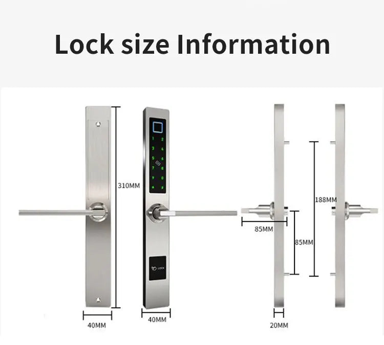 ZHDCOOKEY Electronic European Waterproof Bluetooth TTlock Fingerprint IC Card Password Digital Smart Door Lock For Aluminum Door