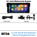 Jansite 8.1 Inch 4K Motorcycle CarPlay Screen 4K Dash Cam Wireless Android Auto Bluetooth GPS Navigation IPX7 Waterproof Display