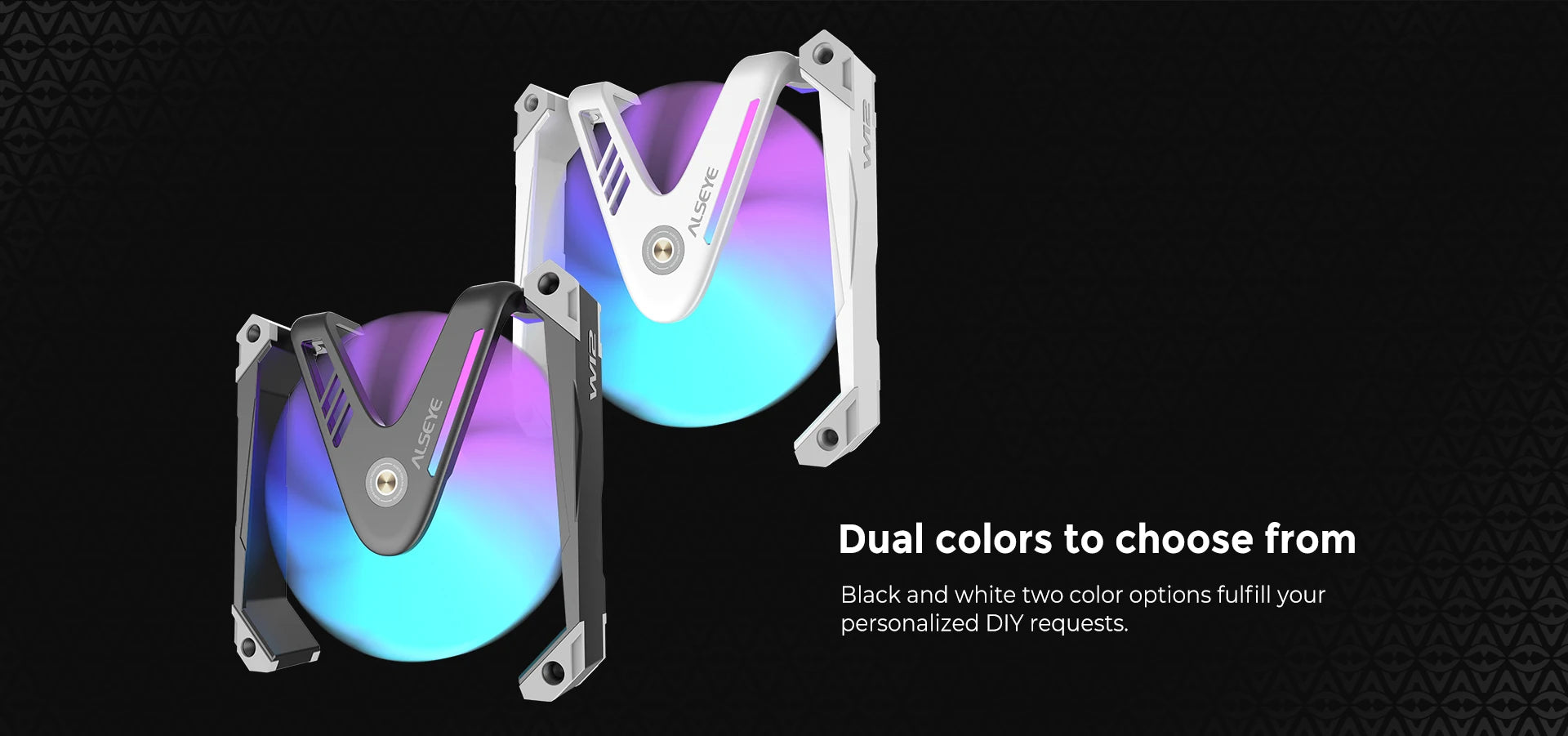 ALSEYE W12PRO 12CM Case cooling fan ARGB light synchronization PWM intelligent temperature control Silent fan