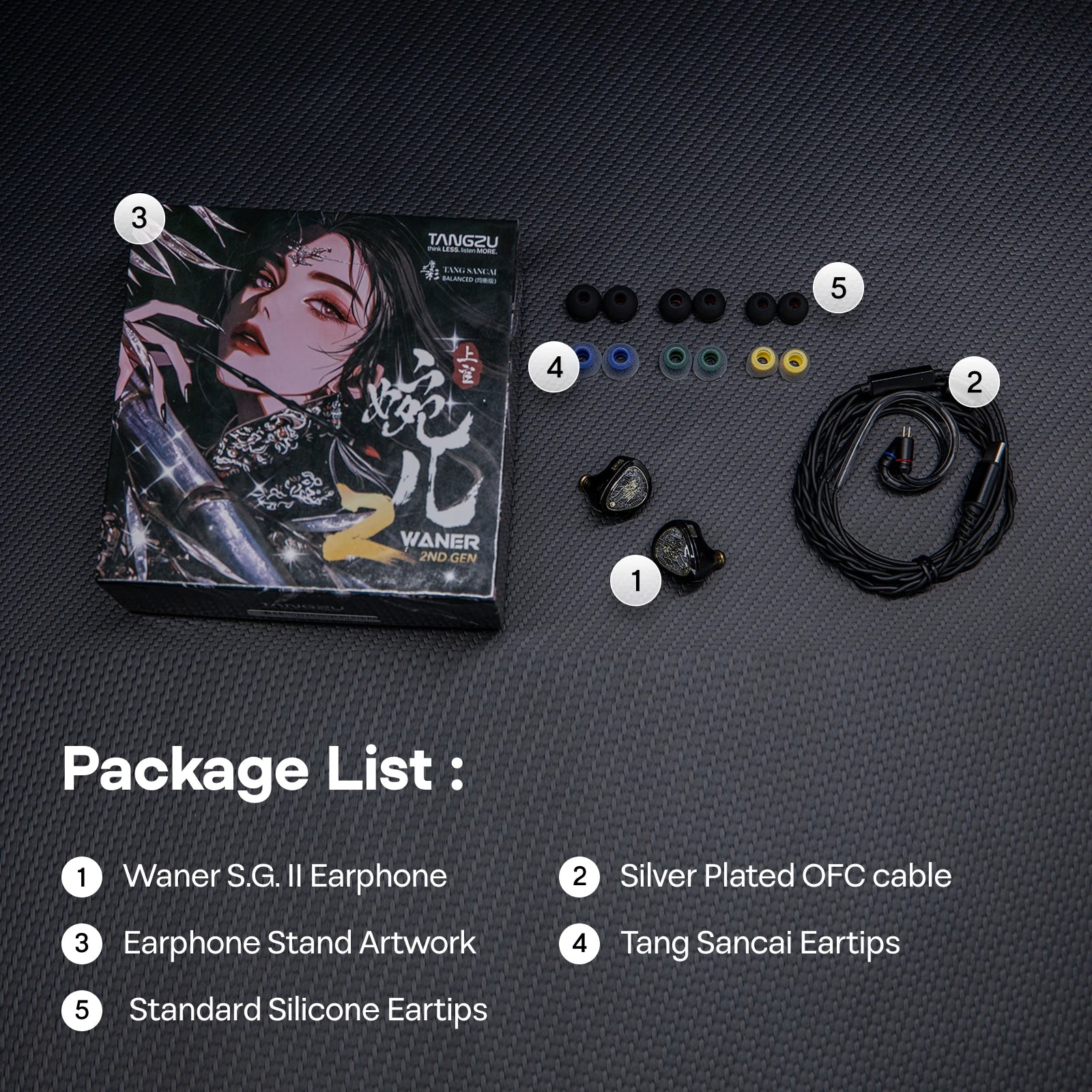 TANGZU Wan'er S.G II 10mm Dynamic Driver with PET Diaphragm IEM Earphones with 3.5mm/4.4mm/Type-C Options