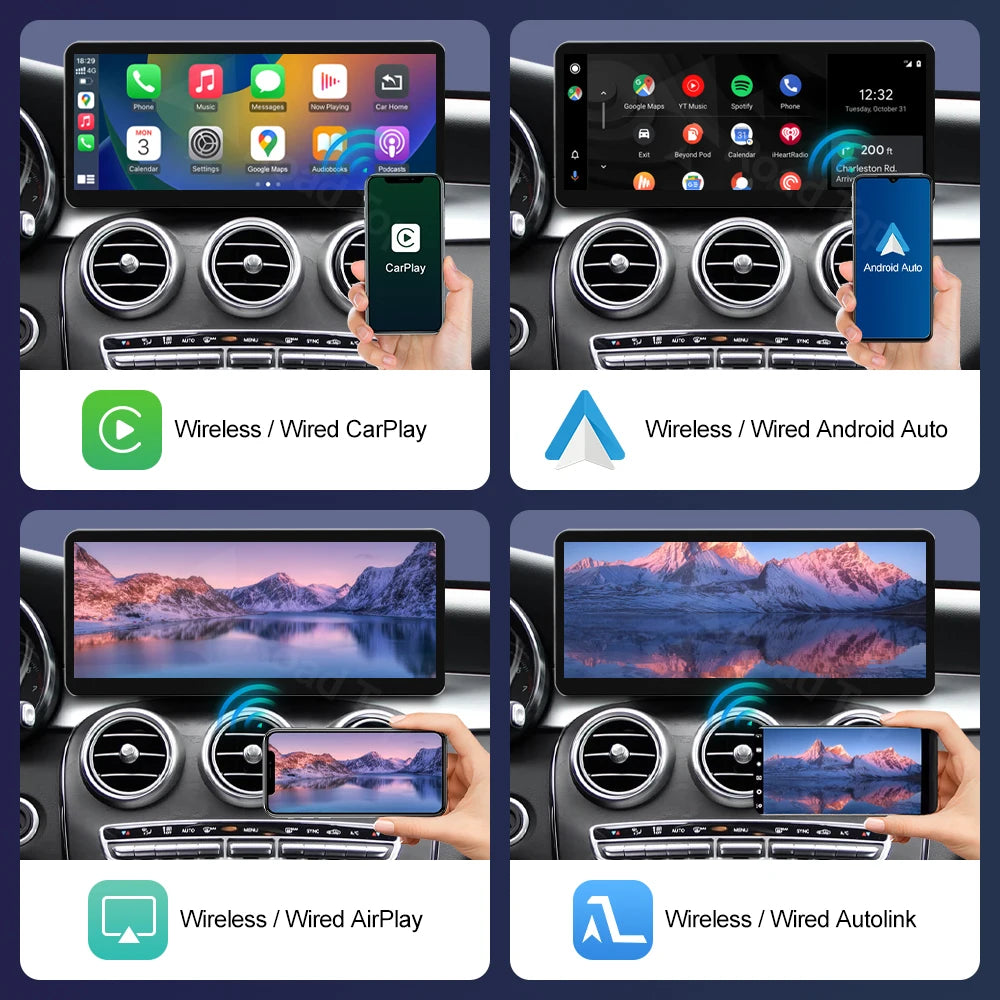 New 12.3" Linux Touch Screen for Mercedes Benz W205 GLC C V Class V447 GLA CLA NTG5.0 2015-2019 Wireless Carplay Android Auto