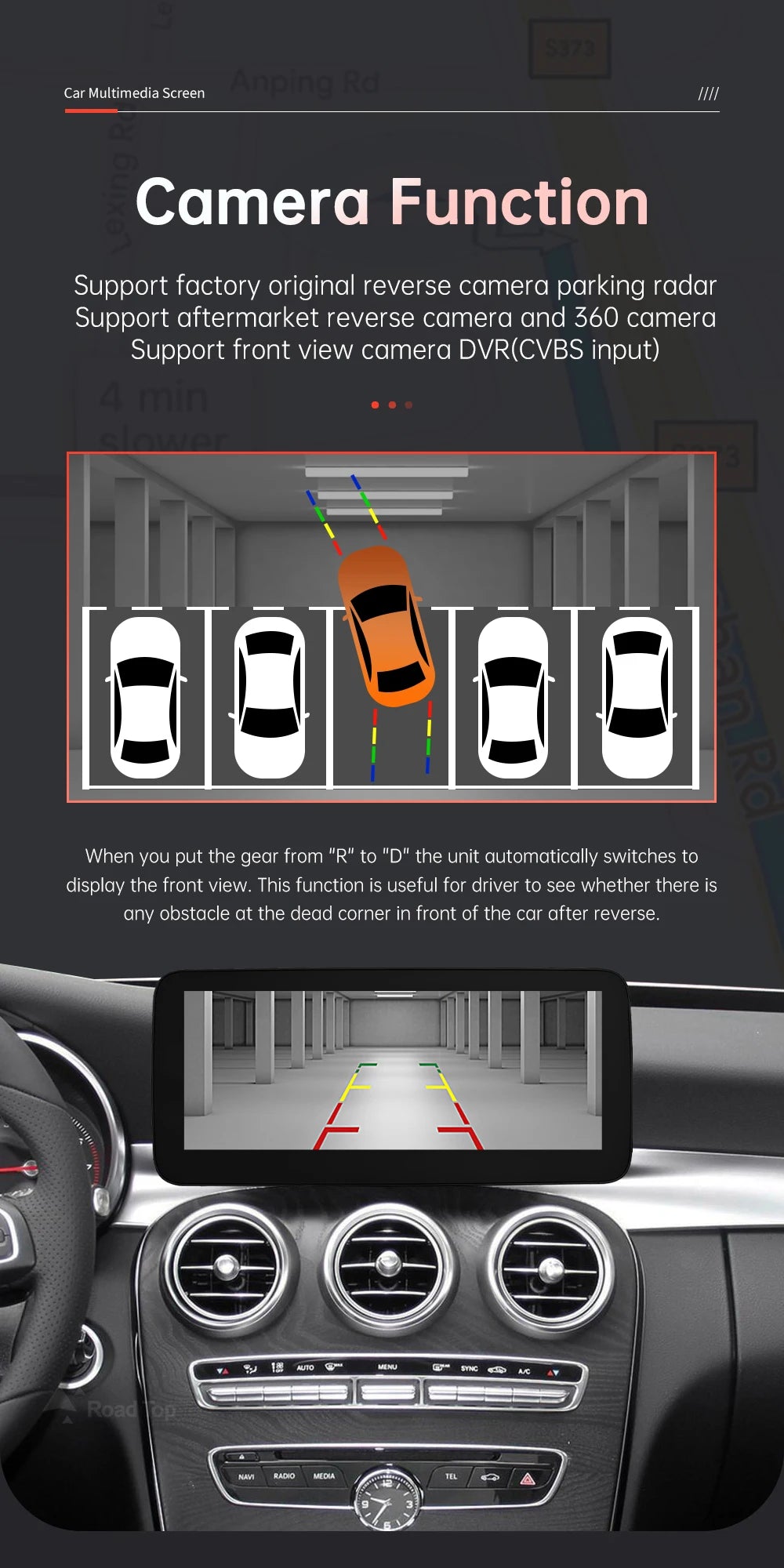 Wireless CarPlay Android Auto Multimedia Screen for Mercedes-Benz C Class W205 GLC V Class W447 A W176 CLA GLA 2015-2018 NTG5.0