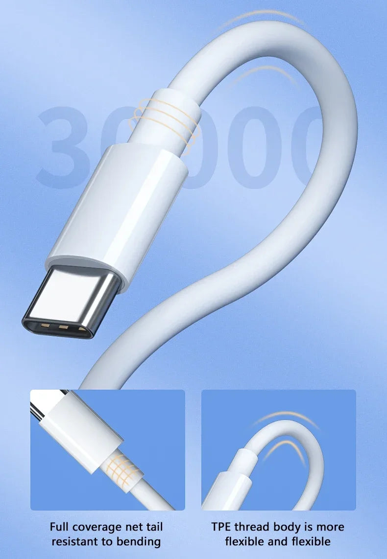 3PCS PD 100W USB C to USB Type C Cable Fast Charge Data Cable For Iphone 15 15Pro Huawei Samsung Xiaomi Data Line White 1M 2M