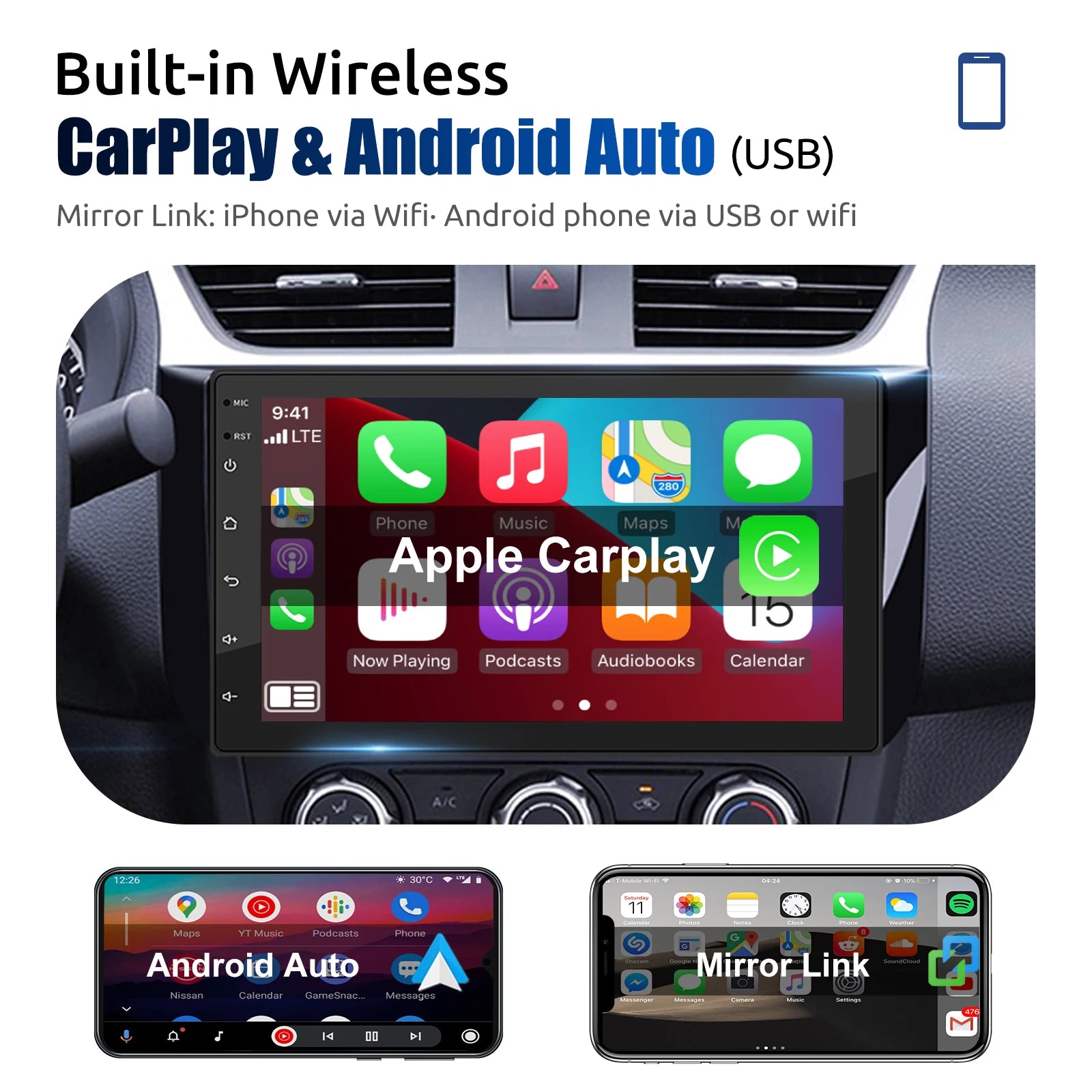 ESSGOO 2 Din Car Radio Carplay Android Auto 7 9 10 Inch 4G 64G Universal Multimedia Player DSP FM RDS AHD GPS WIFI Autoradio