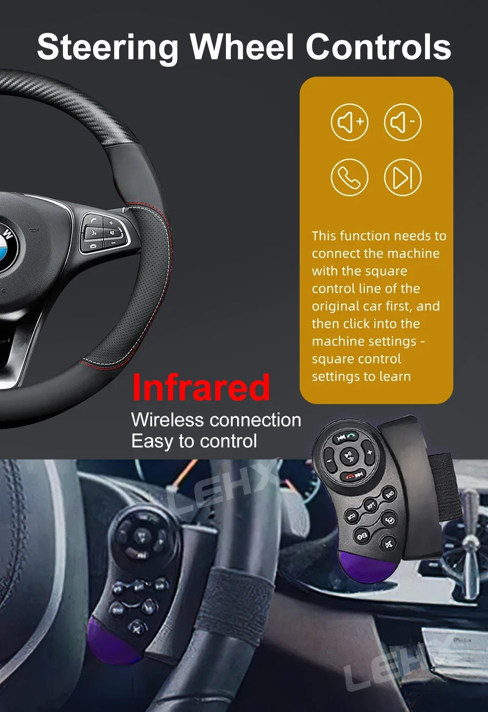 XIMA 6.9inch Car Radio Wireless CarPlay Android Auto MP5 Bluetooth FM USB IPS Touch Screen Multimedia Player Universal 1Din