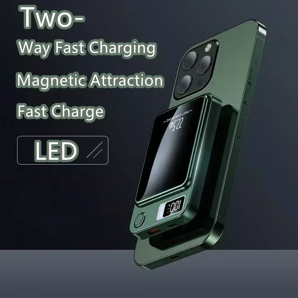 VIVO 50000mAh Magnetic Wireless Power Bank Fast Charger For Magsafe Portable Auxiliary Battery Pack For iPhone Huawei Samsung