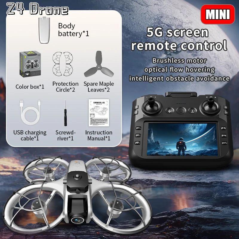 New Z4 Mini Drone 4K HD Camera  Aerial Photography Brushless Motor Optical flow positioning Large screen Rc Quadcopter Toys Gift