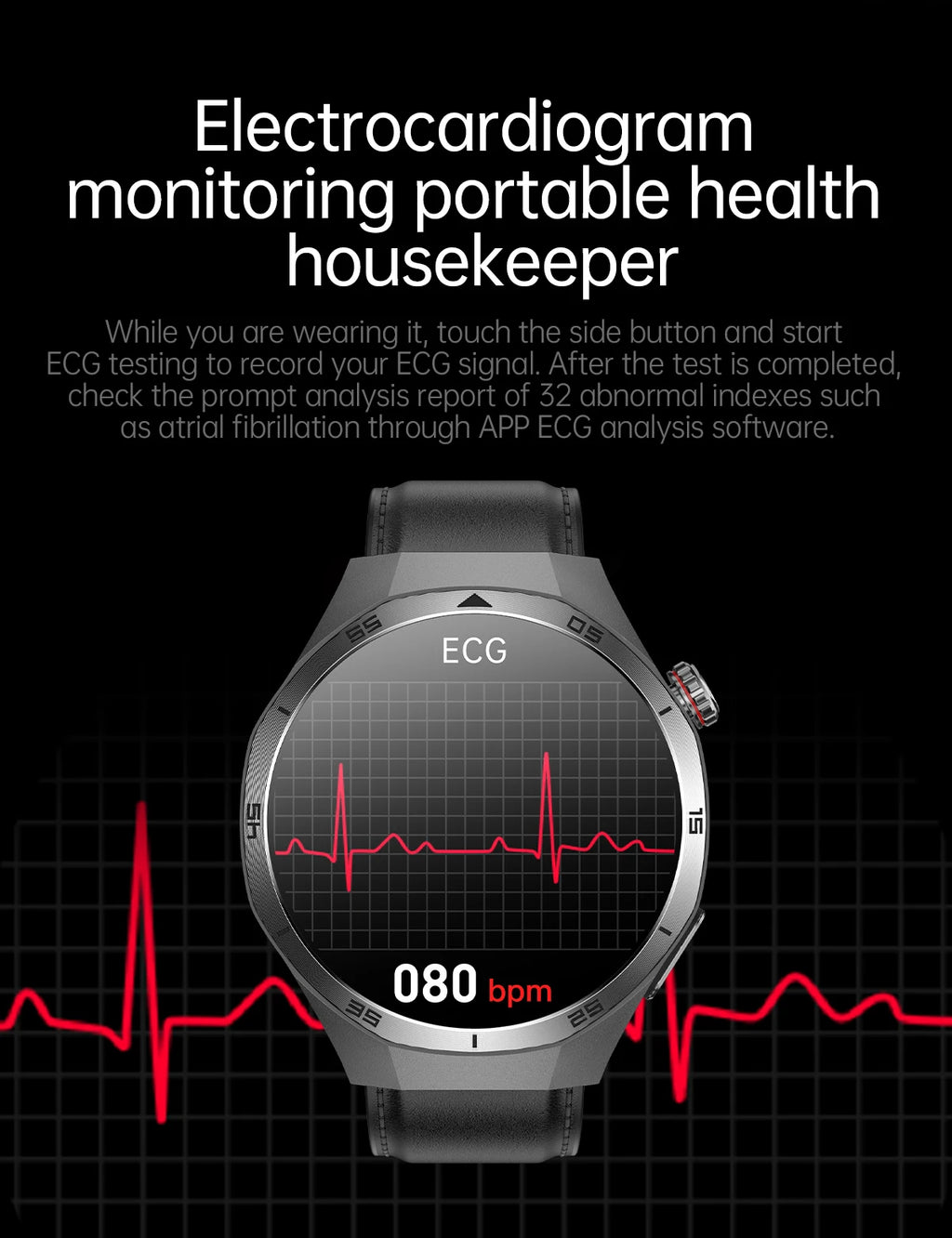 2026 Health Nursing Grade New Blood pressure Smart Watch Men Lipid Uric Acid Tracker ECG+PPG Clock HD Call NFC Smartwatch Women