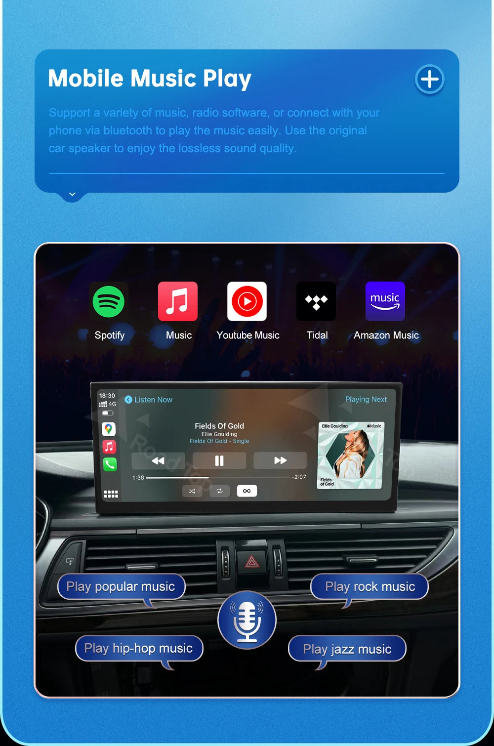 12.3 Touch Display For Audi A6 A7 HN RMC MHI2 LHD RHD 2011-2018 Multimedia Player Andriod Auto Link GPS Carplay Screen Car Play