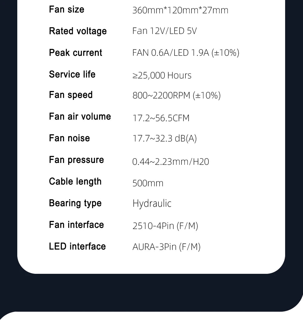 ICE Whale WZ-120/240/360 PC Case Fan  ARGB Motherboard Sync combination structure Cold Exhaust Cooling Fan ventilador