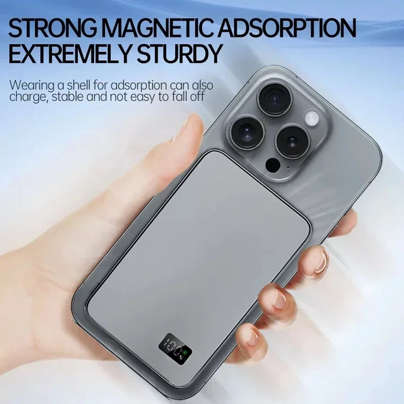 Lenovo Power Bank For MagSafe 50000mAh Slim Magnetic Wireless CCC Power Bank 22.5W External Portable Battery For iPhone Samsung