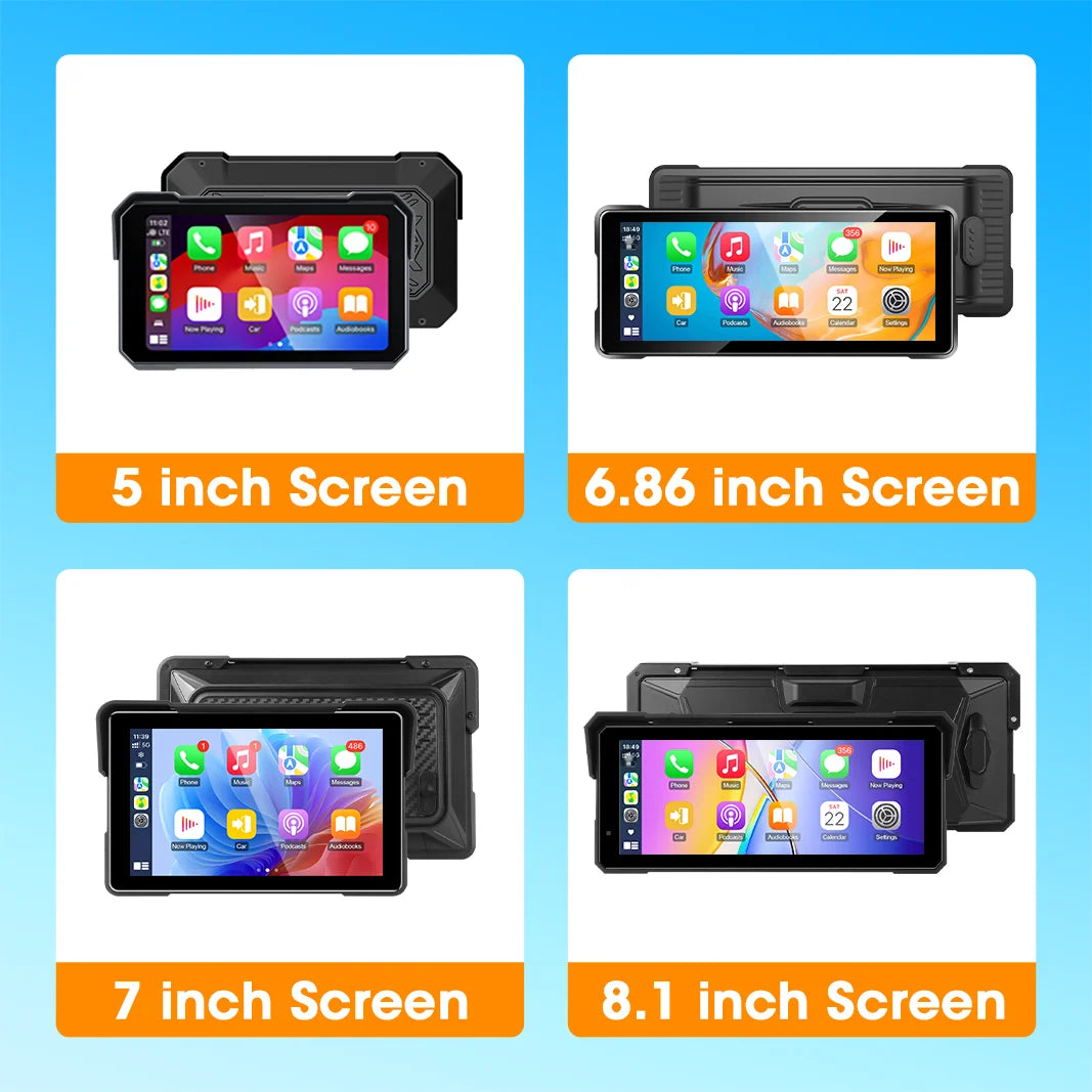 Jansite Motorcycle Display Screen Carplay Moto Navigation Portable Digital Dashboard Motobike Android Auto Waterproof BT Monitor