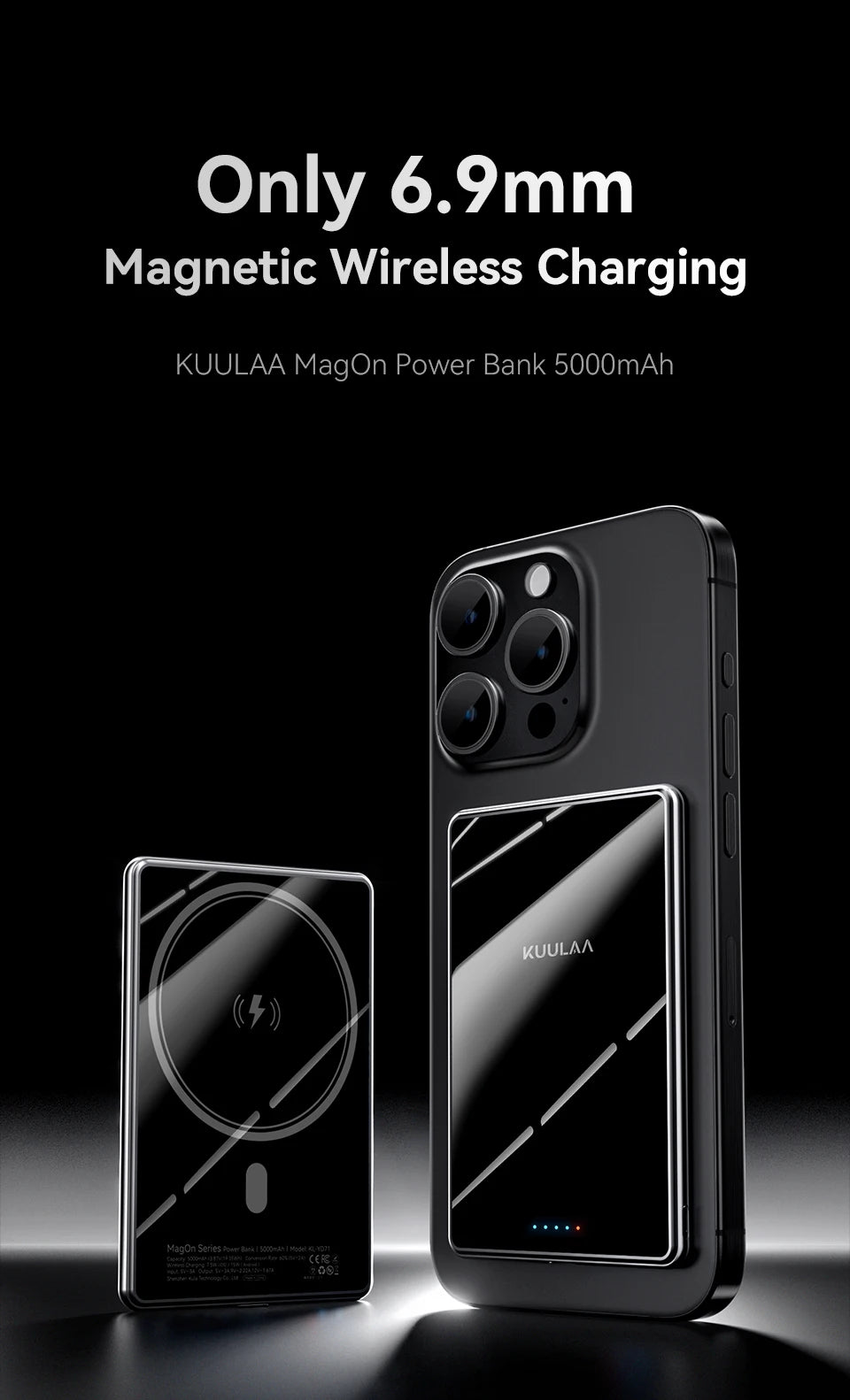 KUULAA Magnetic Power Bank 5000mAh Portable Charger 20W Fast Charging External Battery For Magsafe For iPhone17 16 15 14 Por Max
