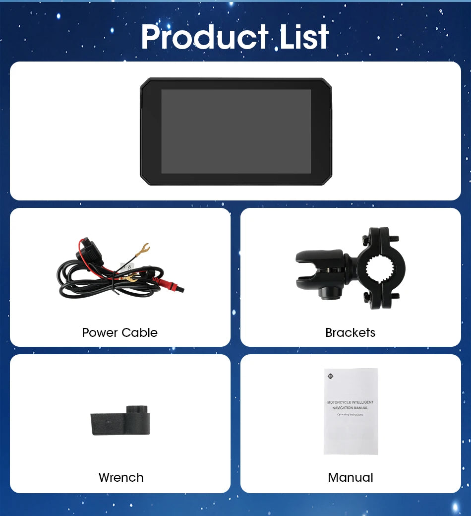 Jansite Dual Bluetooth Motorcycle Carplay Screen Navigation GPS Display IP67 Waterproof Support Helmet Intercom Moto Accessories