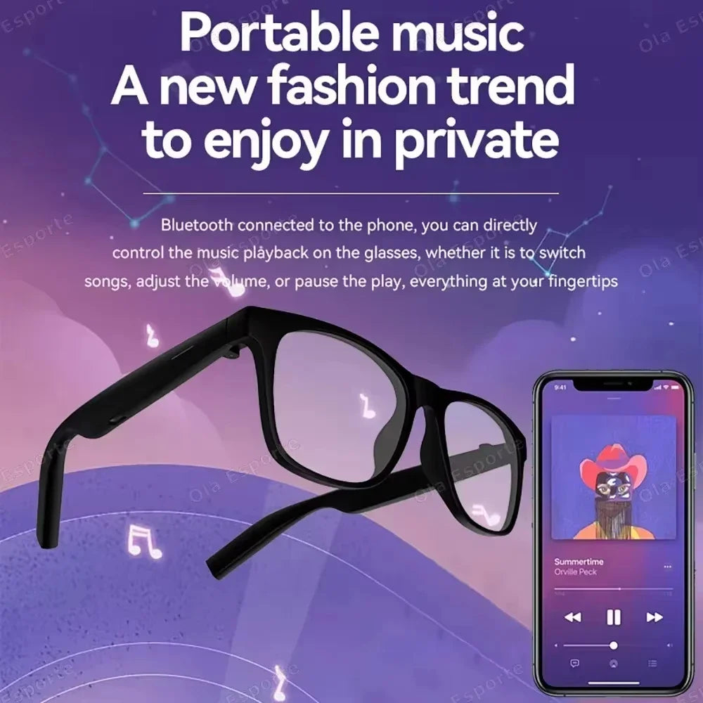 Lenovo AI Smart Glasses Remote Control 8K HD Camera Touch Photo Recording Translator Voice Assistant Music Bluetooth Sunglasses