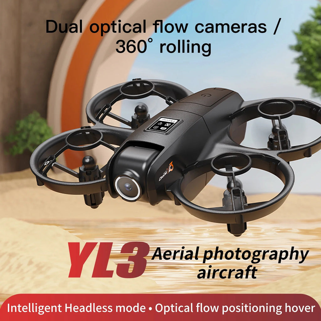 YL3 Mini Drone 8k Camera 180° ESC Optical Flow Positioning WIFI Aerial Photography Remote Control Aircraft G-safe Drone Toy Gif