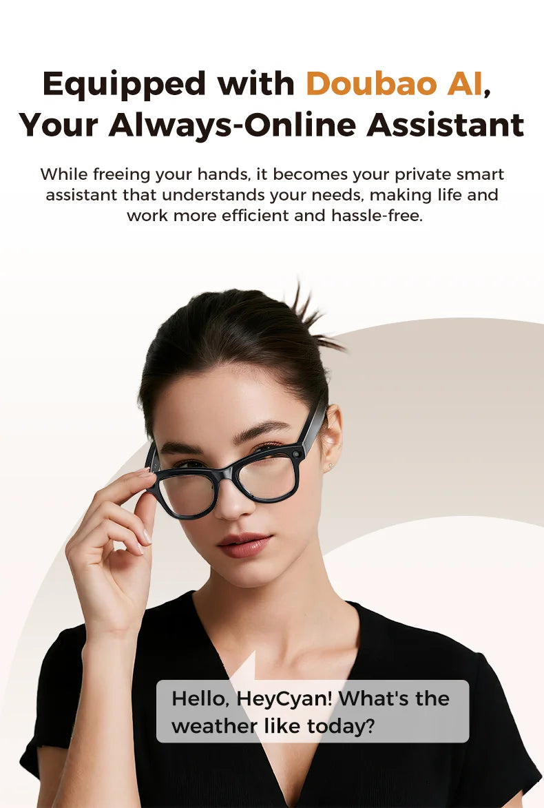 2026 4K HD AI Smart Glasses Chat GPT 800MP Camera Bluetooth Call 290mAh Battery 32GB Voice Assistant Control Smart Glasses 2026