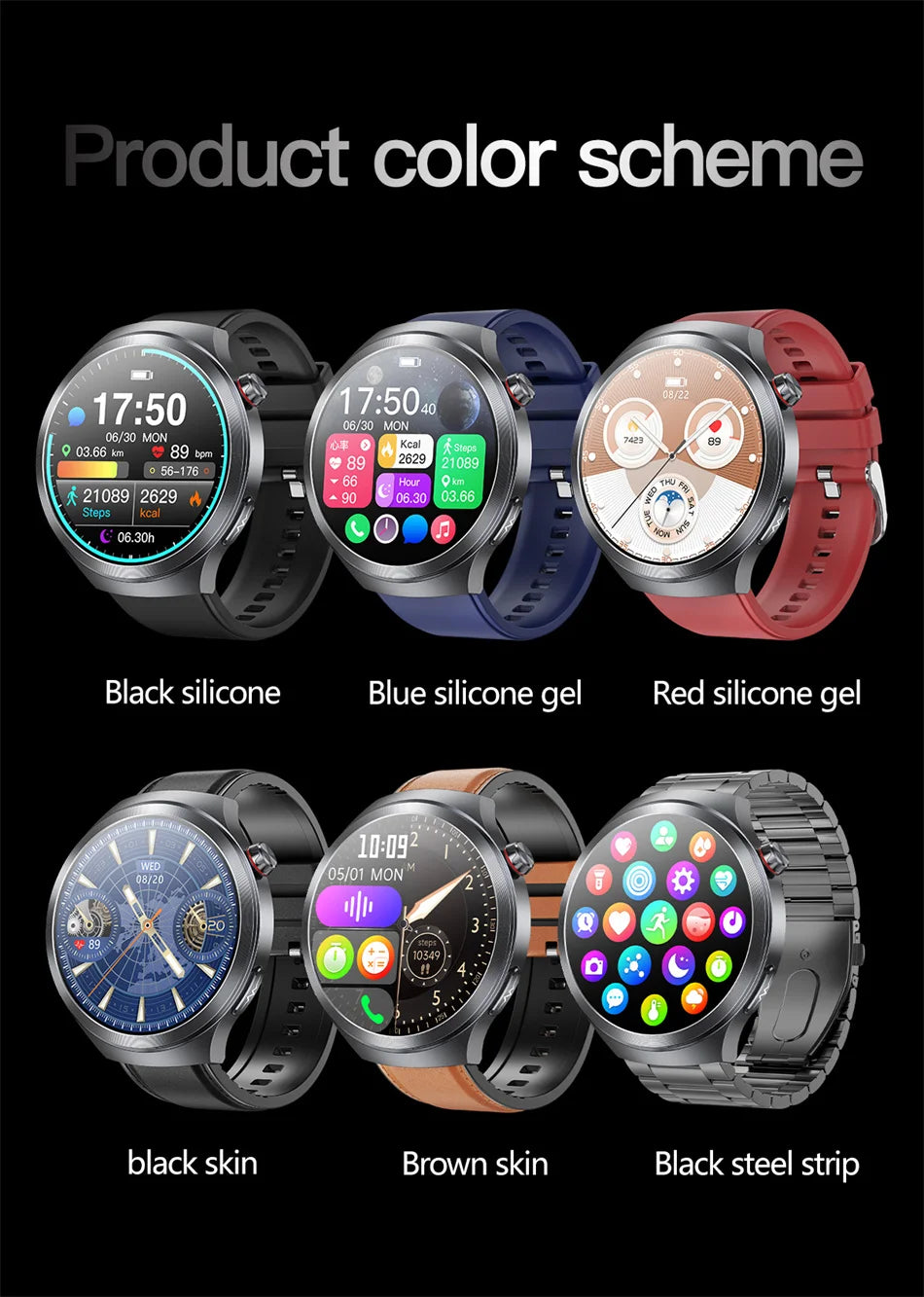 2026 New Health Check Care Smart Watch For man ECG+PPG Accurate Uric Acid Blood Pressure Body Fat Fitness Waterproof Smart Watch