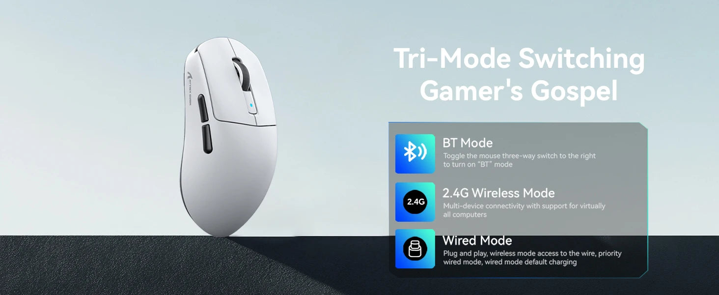 Attack Shark R6 Lightweight Wireless Gaming Mouse, PAW 3950Max Sensor Computer Mouse with Nordic 52480, 8KHz Polling