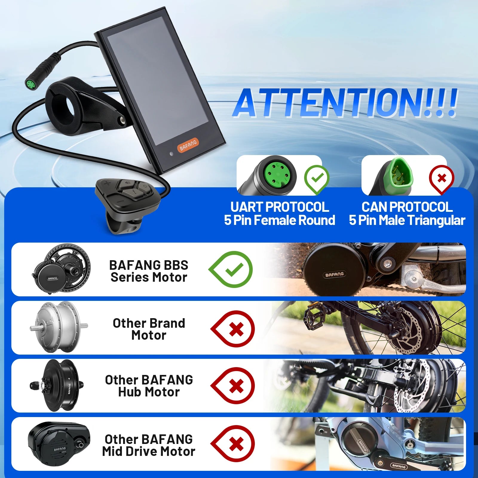 Bafang DPC18 Electric Bike Display with Speedometer USB Charging Port for Mid Drive Motor BBS01B BBS02B BBSHD Speedometer