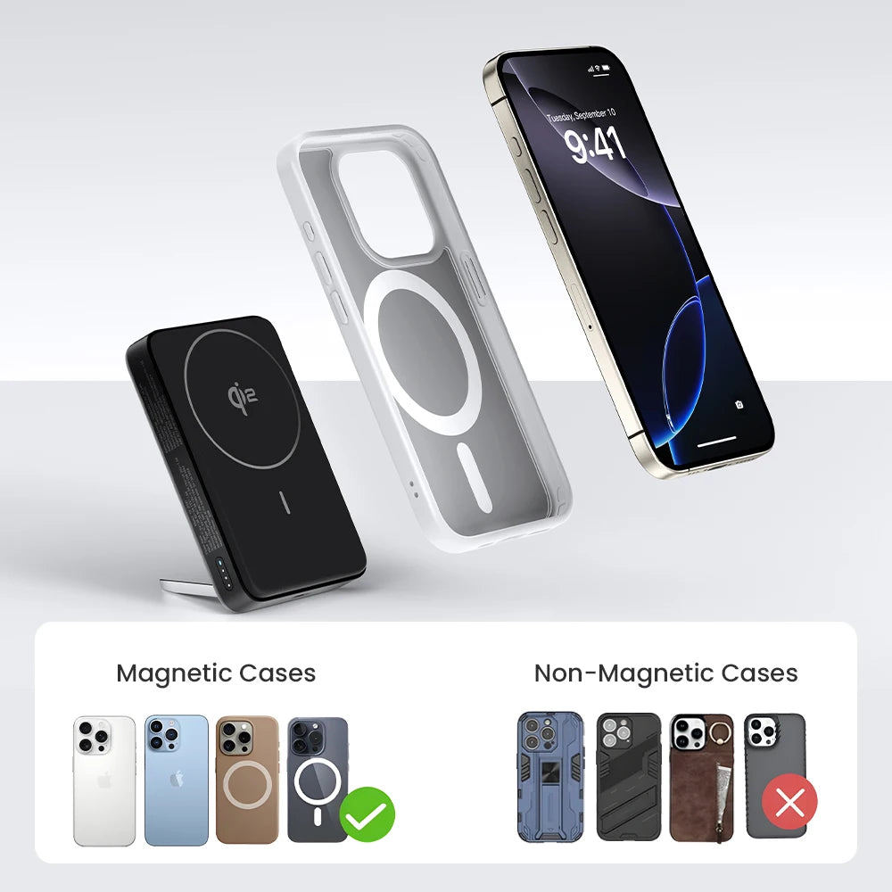 PISEN PD 30W Qi2 15W Wireless Magnetic Power Bank 10000mAh With Stand Fast Charging CCC Powerbank For MagSafe iPhone 17 16 15 14