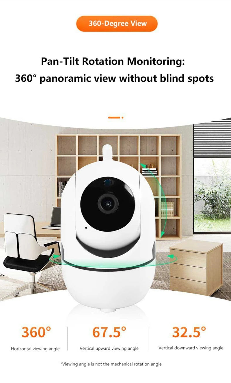 Lenovo Mini Smart Home Camera Infrared HD Wireless WiFi Surveillance Camera with 5MP Full-Color Night Vision Security Camera