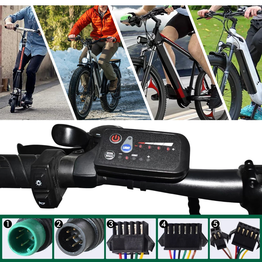 UART 2 Multifunctional LCD Screen Electric Bicycle Display Computer Bike Rainproof Speedometer Odometer Cycling Waterproof