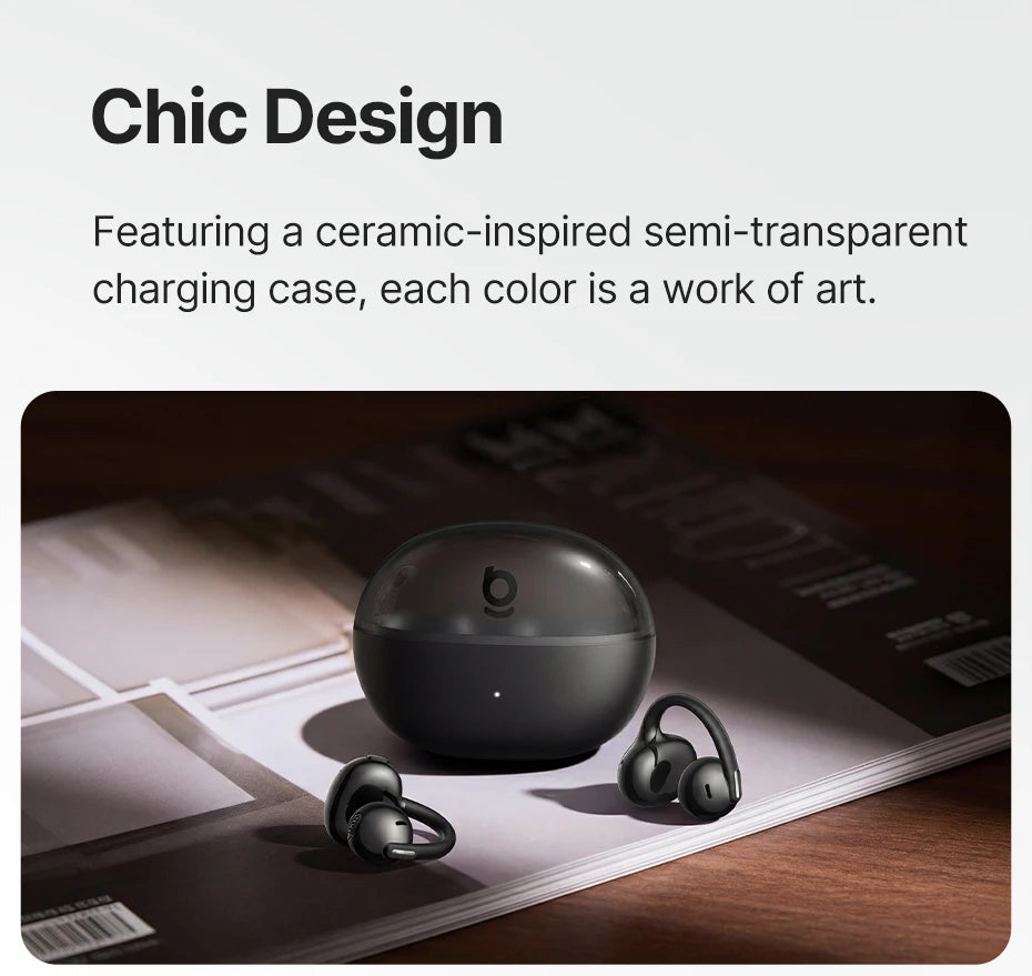 Baseus Bowie MC2 AIR Clip-on TWS Earbuds Ear Clips Wireless Earphones Bluetooth 6.0   Open earrings 4 Mic ENC Sports Headphone