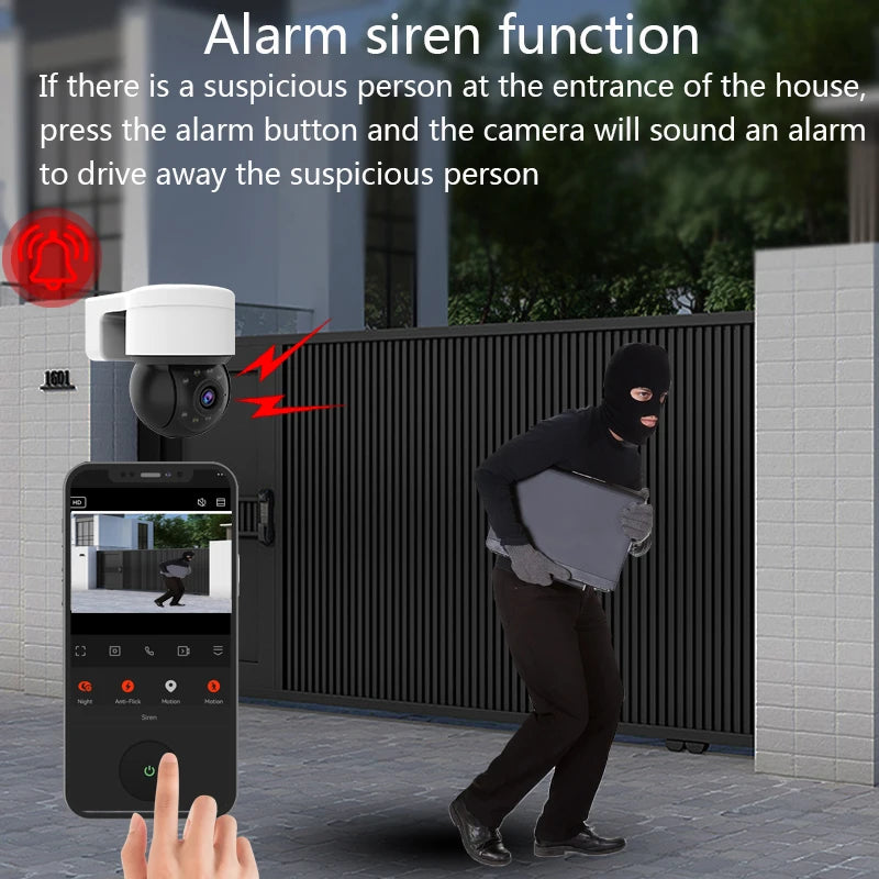 Outdoor Waterproof Wireless 1080P 2MP Camera Tuya Smart Life Home Security PTZ IP Zoom Dome Cameras CCTV Video Surveillance