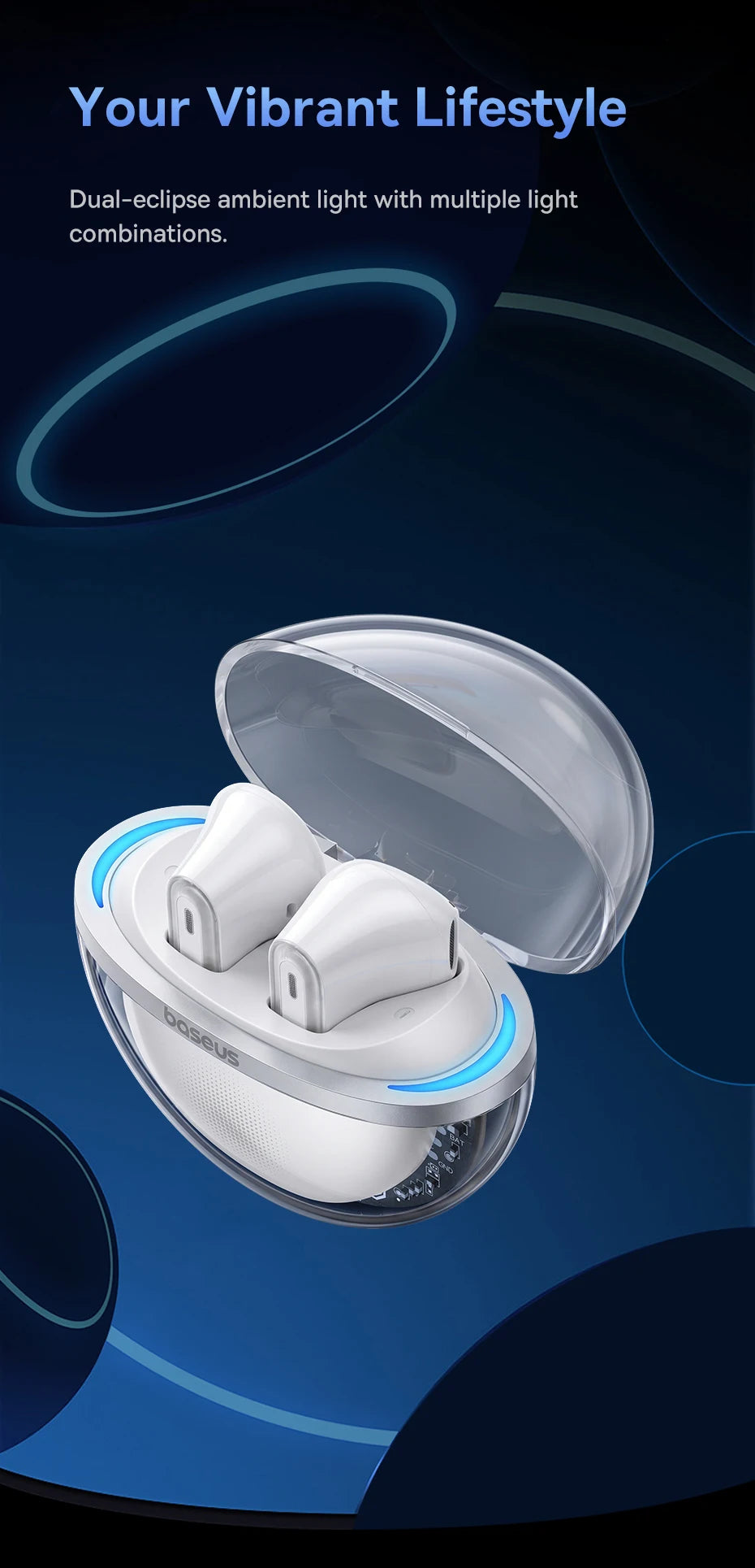 Baseus Bowie E5x True Wireless Earbuds Bluetooth 5.3 Semi-in-Ear Earphones 4-Mic AI ENC 25H Playtime Ear buds