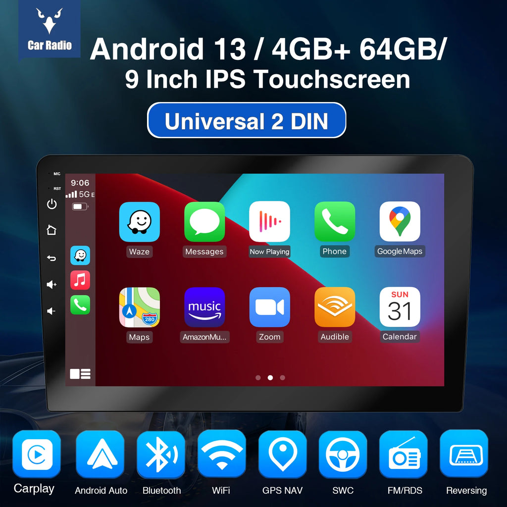 ESSGOO 2 Din Car Radio Carplay Android Auto 7 9 10 Inch 4G 64G Universal Multimedia Player DSP FM RDS AHD GPS WIFI Autoradio