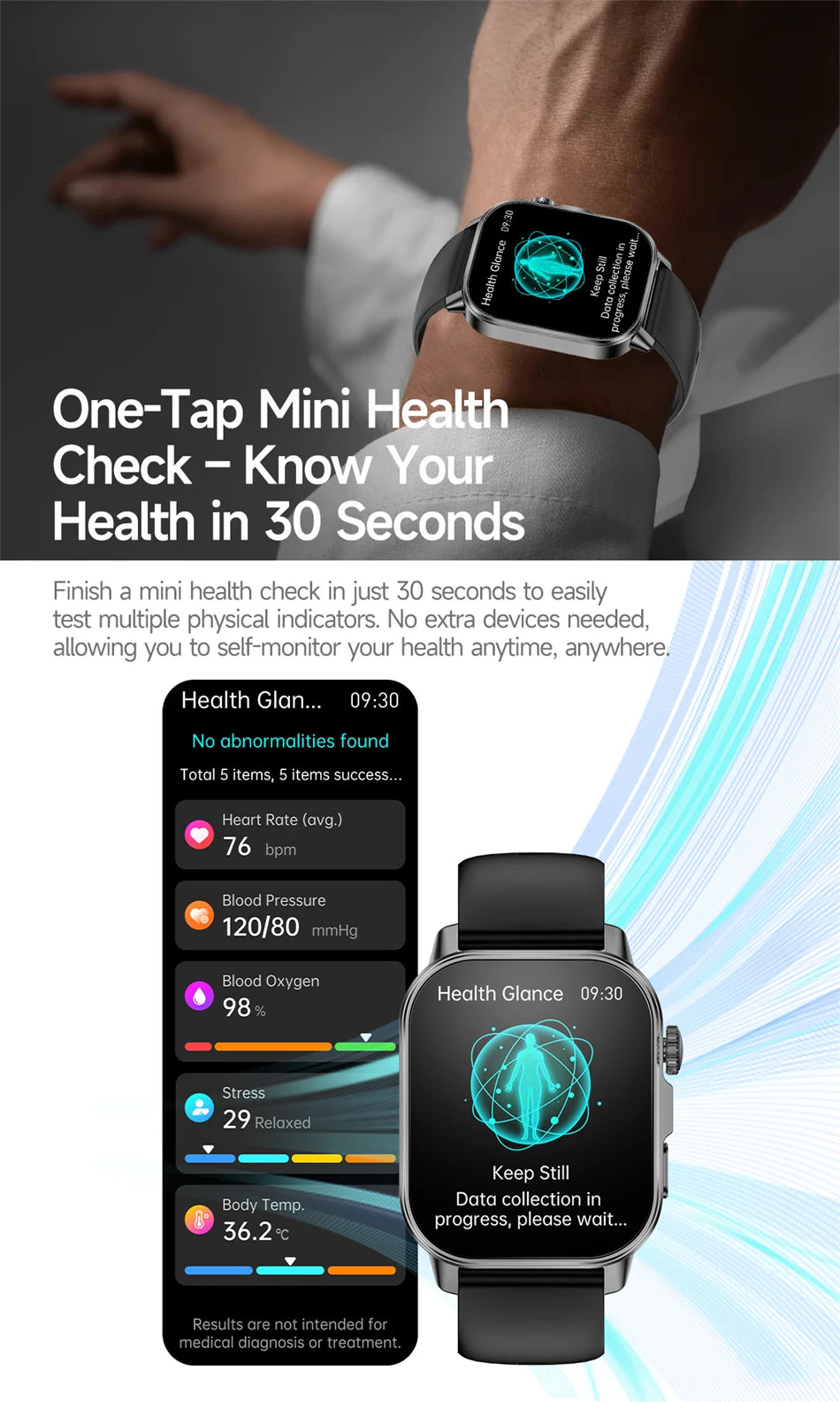 2026 New Health Nursing Grade Smart Watch Men Blood Lipid Uric Acid Tracker ECG+PPG Clock Bluetooth Call Smartwatches Men Women