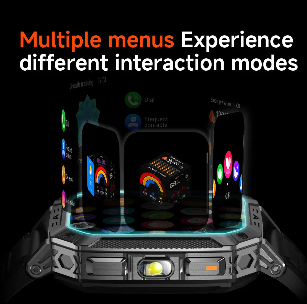 2026 New Built-in 1400mAh Super Large Battery Men Smart Watch Outdoor GPS 2.01"AMOLED Screen 10ATM Waterproof BT Call Smartwatch