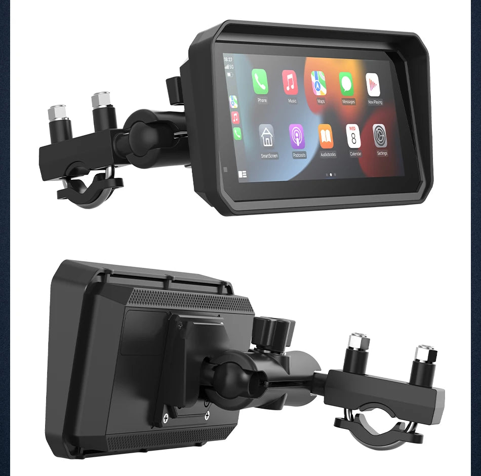 Jansite 5/6.25'' GPS for Motorcycles Carplay DVR Navigation Display Screen Android Auto Moto Accrssories IP67 Waterproof Monitor