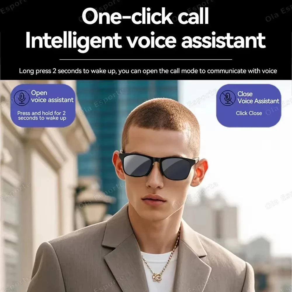 Lenovo AI Smart Glasses Remote Control 8K HD Camera Touch Photo Recording Translator Voice Assistant Music Bluetooth Sunglasses