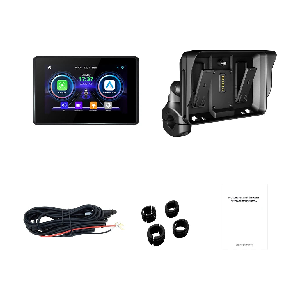 EKIY 5.0" Wireless CarPlay Moto Android Auto Portable Digital Motorcycle Dashboard GPS Navigation Screen For BMW R1200GS R1250GS