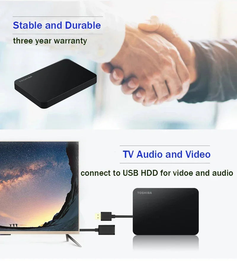 A3  A5 HDTB410YK3AA Canvio Basics For Toshiba 500GB 1TB 2TB Portable External Hard Drive USB 3.0, Black