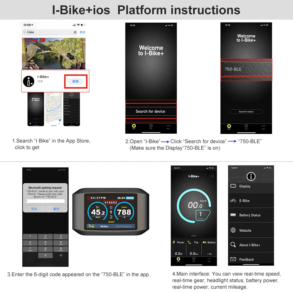Electric Bicycle LCD Display Indicator for Bafang/ 8fun Mid Drive Motor C965 C18 850C 750C Bluetooth for Ebike Conversion Kit
