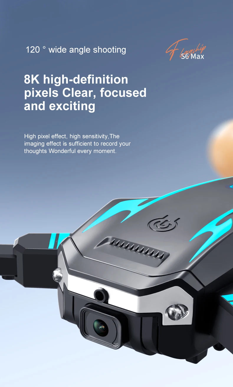 S6 Pro Mini Drone 8K 5G WIFI Professional HD Aerial Photography Dual Camera 360 Obstacle Avoidance Quadrotor Toy