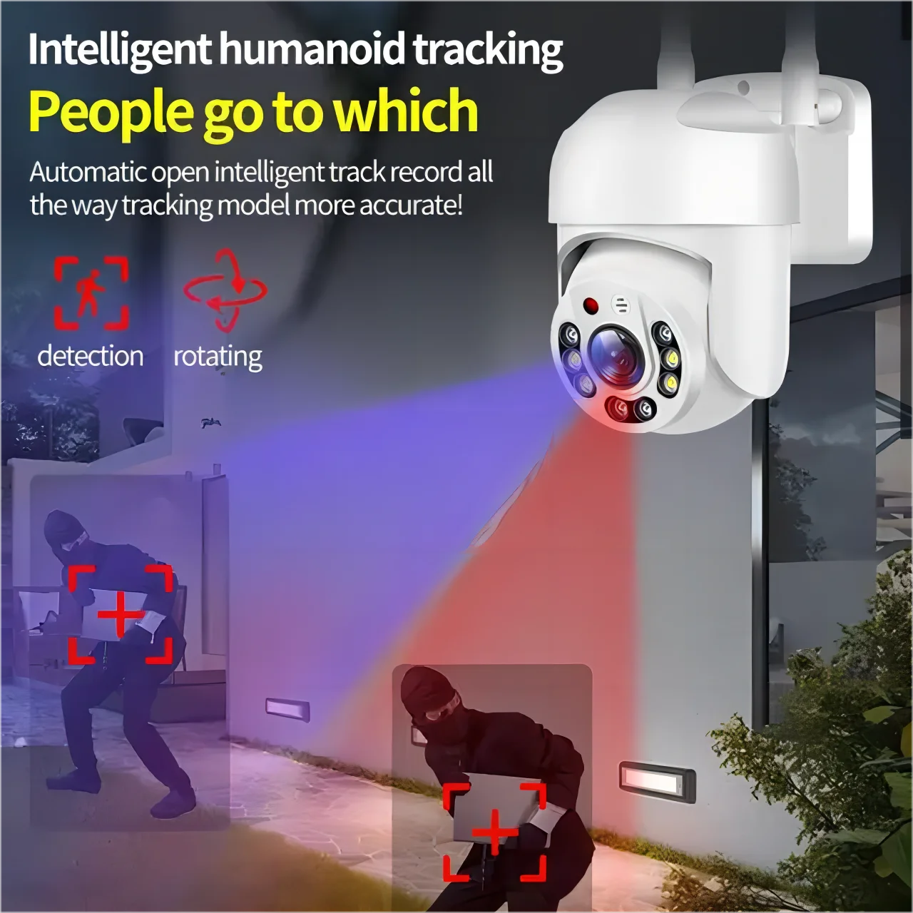 Tuya 4MP PTZ WIFI Network Camera Security Protection Outdoor IP66 Waterproof 5G Dual-band Camera Home Video Surveillance