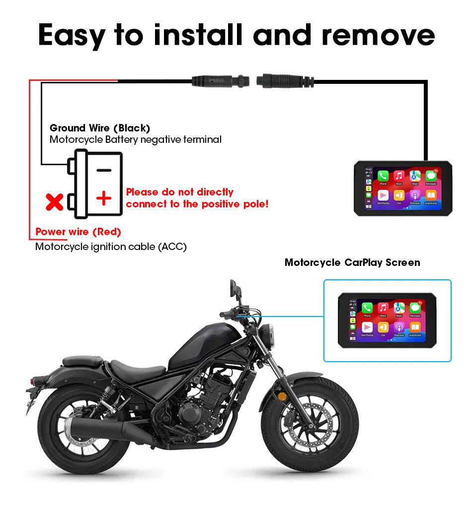 Jansite Dual Bluetooth Motorcycle Carplay Screen Navigation GPS Display IP67 Waterproof Support Helmet Intercom Moto Accessories